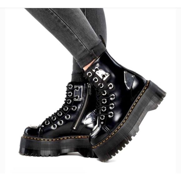 Not for sale***Dr. Martens Jadon max Rebel platform metal leather boots 8 - Picture 12 of 12